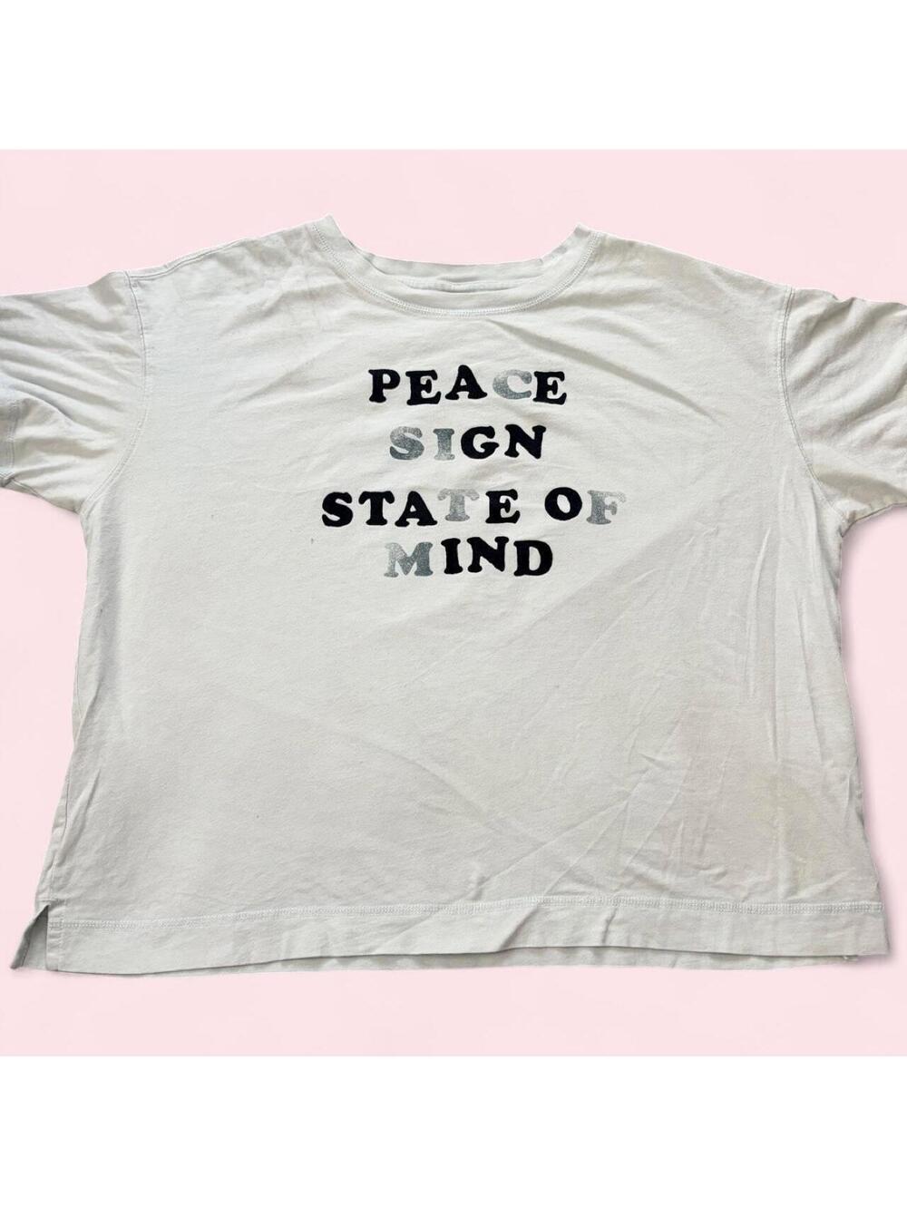Old Navy Peace Sign State of Mind Graphic T-Shirt — Size L - 0457
